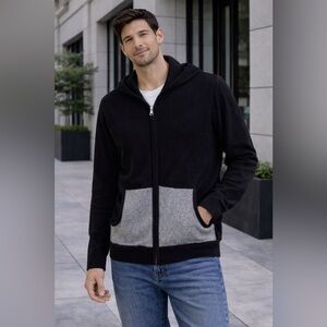 Black and Gray Zip-Up Hoodie
